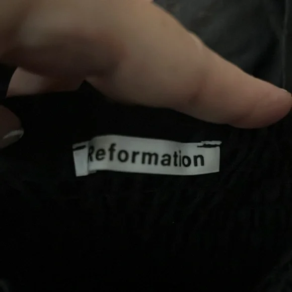 Reformation Black Ruffle Top Medium - Picture 5 of 6